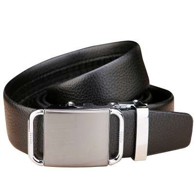 Custom Genuine Leather Cowhide Ratchet Dress Mens Belts with Automatic Buckle