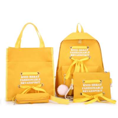 Wholesale Top Quality Youth Series Products Of Creative Ribbon Perforation Design 4 In 1 Backpack Set