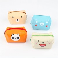 Korean version of cartoon animal coin purse coin bag pu mini headphone storage bag