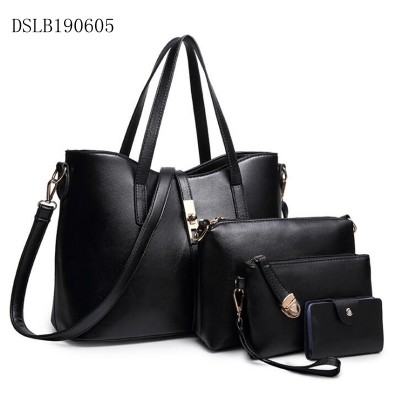 Factory price women leather shoulder bag fashion 3 pcs handbag set