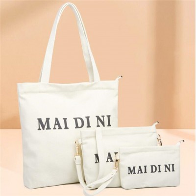 DS Eco friendly customized organic cotton tote shopping canvas bag women hot sell canvas bag set